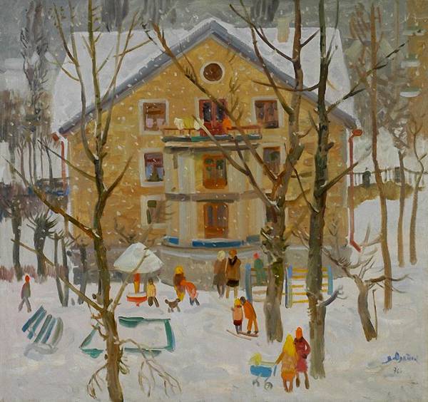Filatov Street - it is snowing. (1976).